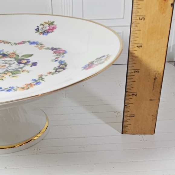 Vintage 12” JKW Western Germany Fine Porcelain Pedestal Cake Stand Footed - Picture 6 of 6